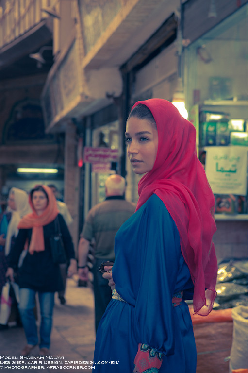 Shabnam Molavi in the Bazaar of Tehran, Iran