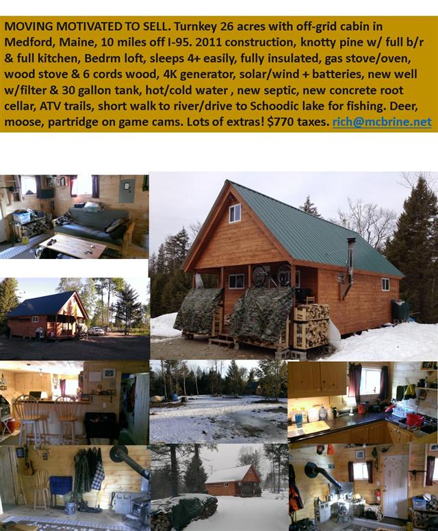 Maine Hunting Cabin On 26 Acres For Sale 63 999 Obro